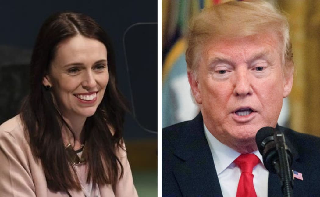 Jacinda Ardern and Donald Trump