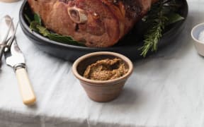 Negroni-glazed ham