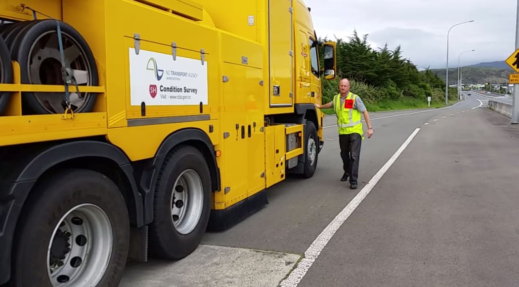 Darren Newland and the SCRIM truck.