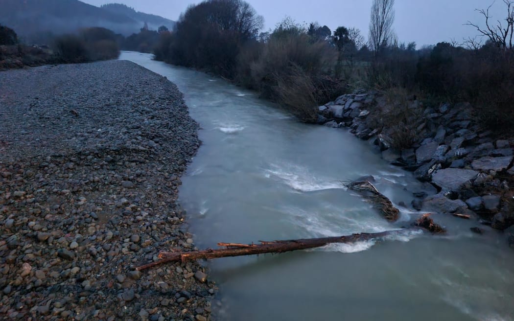 Wai-iti River at Wakefield in Tasman District during heavy rain on 3 July.