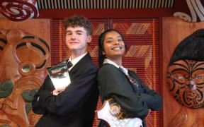 Joe Howells of Kerikeri High School and Sheryl Chand of Solway College in Masterton.