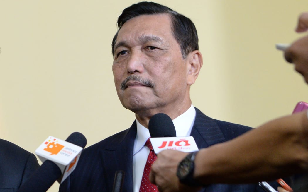 Luhut Binsar Pandjaitan, Indonesia’s Coordinating Minister for Political, Legal and Security Affairs speaks to reporters at the International Institute for Strategic Studies in Singapore January 2016.