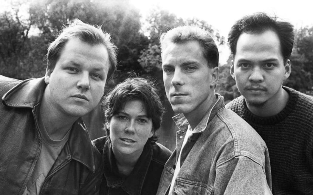 The Pixies' original lineup (left to right - Black Francis, Kim Deal, David Lovering and Joey Santiago)