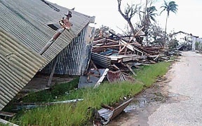 Damage caused by Cyclone Ian to the Ha'apai island of Lifuka last month.