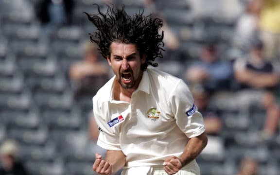 The former Australia fast bowler now Yorkshire coach Jason Gillespie playing for Australia in 2005.