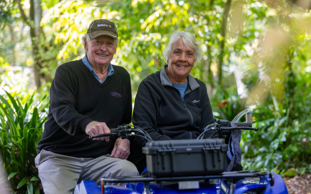 Malcolm and Lorraine Campbell of Araheke Farm - winners of environmental leadership in farming at the Taranaki Regional Council Environmental Awards 2024.
