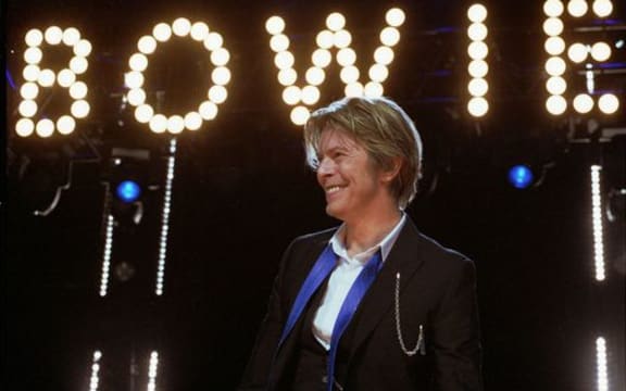 David Bowie on stage in 2002.