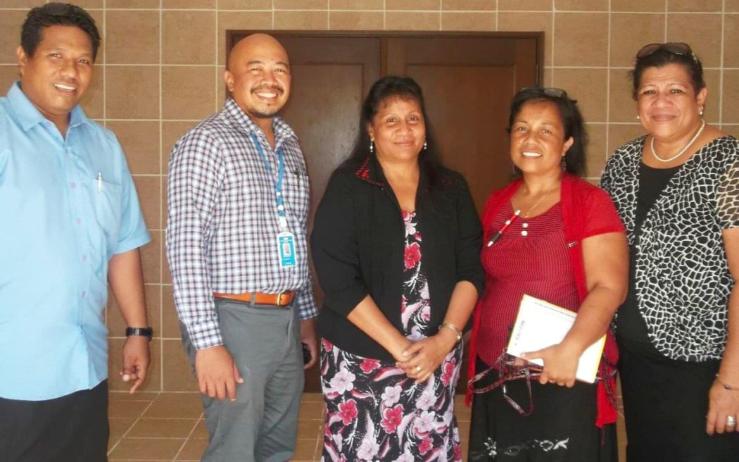 From lef to right: Moote Korina, Bacareza, Tangariki Reete UNICEF's Tinia Rakenang and Ms Laisani Petersen Sep 2015