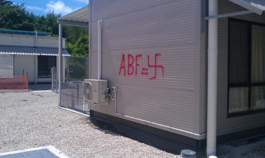 Protest against Australia Border Force at Nauru detention camp