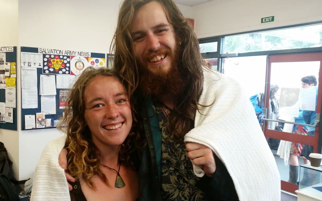 Cousins Rebecca Brown and Daniel McCarthy from Whangaparaoa were evacuated from the festival near Waihi last night.