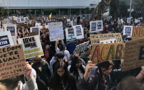 The Black Lives Matter march heads off towards Queen St.