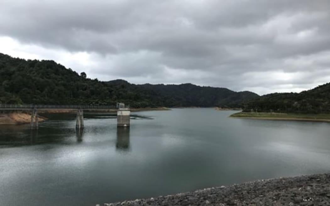 Wairoa Dam in the Hunua Ranges on 6 April, just over half full.