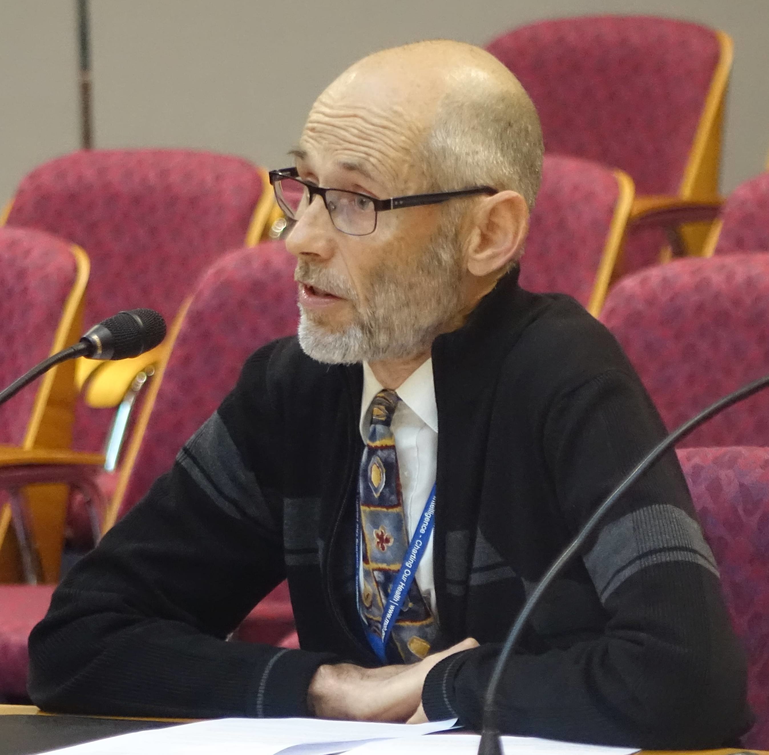 Taranaki medical officer of health Jonathan Jarman makes his submission on the number of pokie machines.