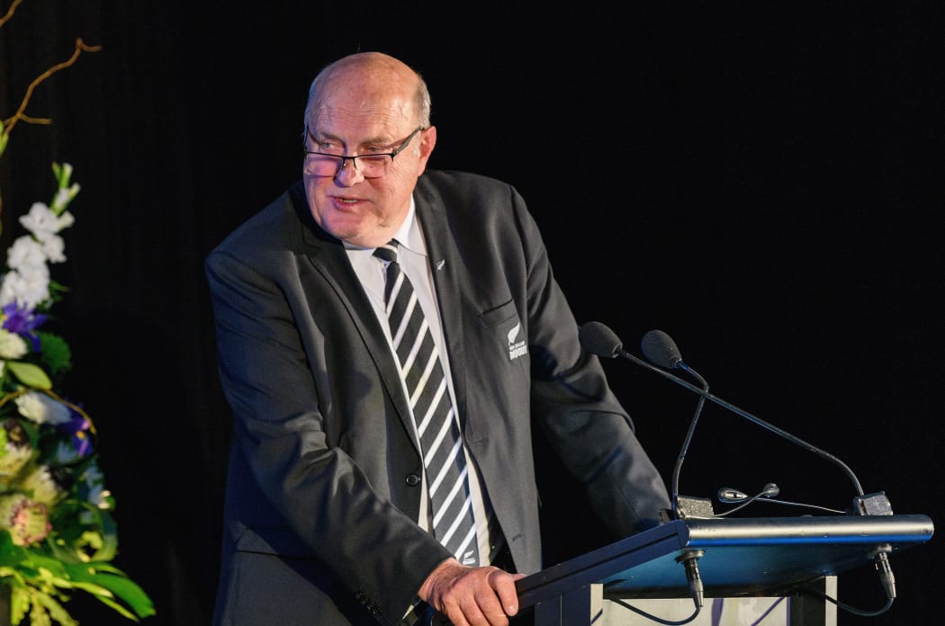 CHRISTCHURCH, NEW ZEALAND - MAY 18: NZR Board member Stewart Mitchell speaks during the New Zealand Black Ferns Capping Ceremony at Rydges Latimer Hotel on May 18, 2019 in Christchurch, New Zealand.