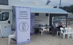Ngāti Rangi iwi entity Ngā Waihua o Paerangi Trust sets up its rapid response mobile clinic in Ohakune.