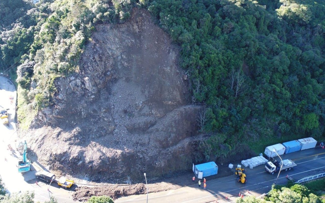Work on the Ngairo Gorge road slip has reached the point where one lane can open to traffic.