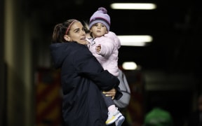 United States striker Alex Morgan and daughter Charlie.