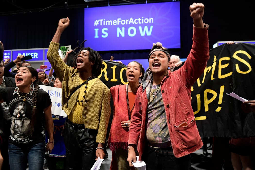 Climate activists protest at the UN Climate Change Conference COP25 Madrid