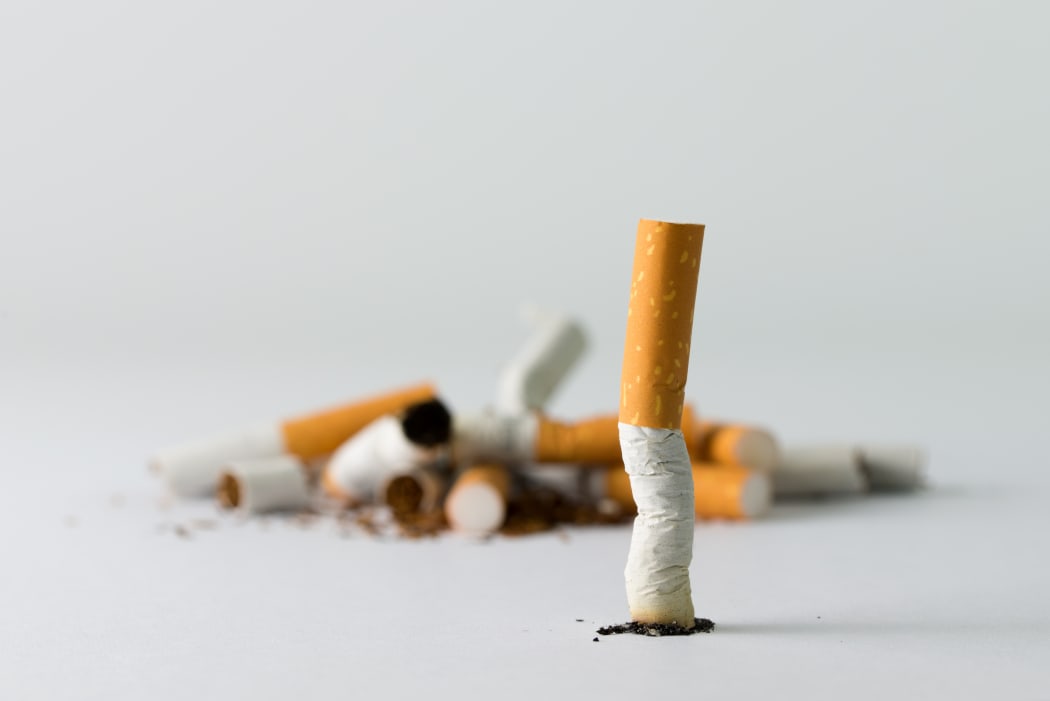 Group of cigarette indicates quitting smoking conceptual