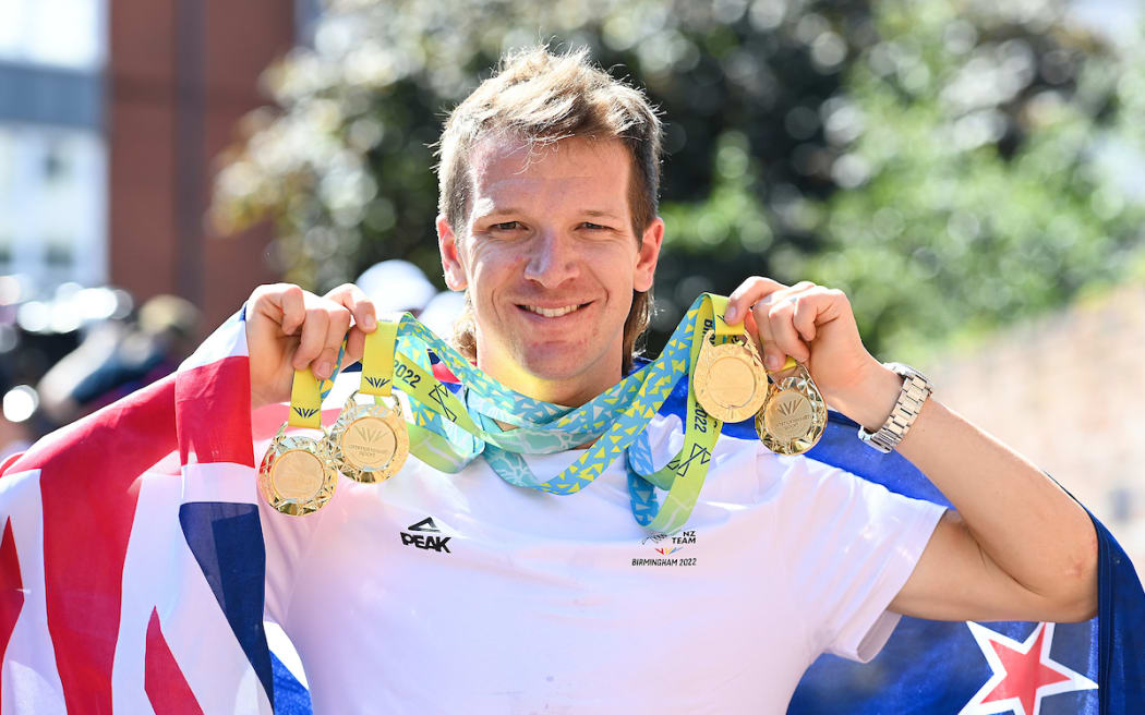 Cyclist Aaron Gate has been named New Zealand Team Closing Ceremony flagbearer for the Birmingham 2022 Commonwealth Games. Gate won a staggering four gold medals at Birmingham 2022, making history as the first ever New Zealander to win four golds at a single Games.
