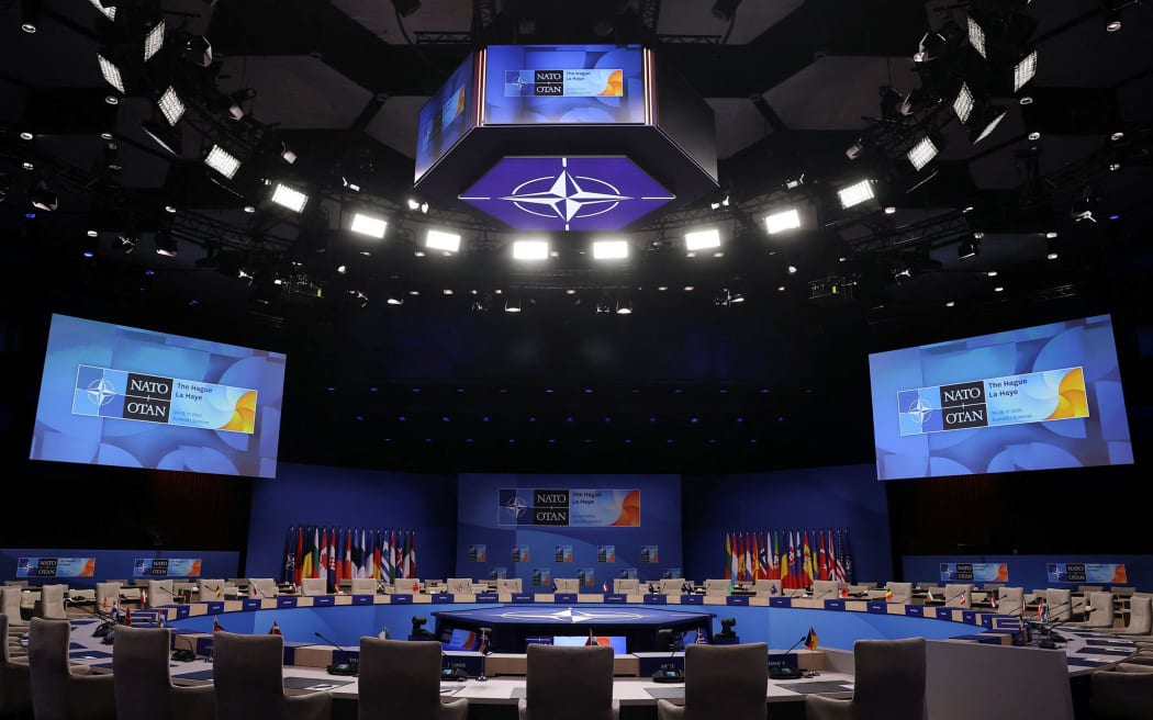 A view shows the venue of the upcoming NATO summit, in The Hague, Netherlands June 23, 2025. REUTERS/Christian Hartmann
Mandatory Credit:	Christian Hartmann/Reuters via CNN Newsource