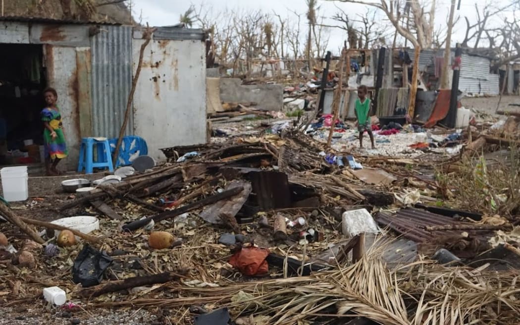 Destruction on Mataso  Island, Vanuatu.