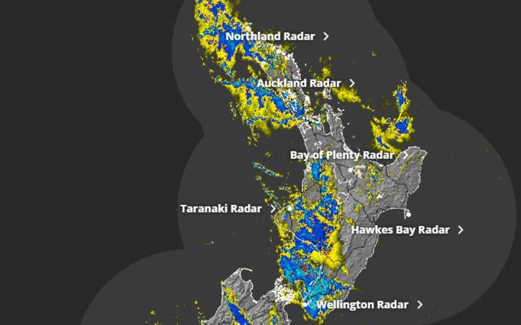 The rain radar as of 7pm on 29 August.