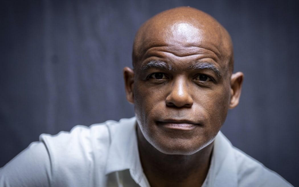 Gene Folkes, a former contestant on “The Apprentice,” is photographed in a park in downtown Manhattan on Wednesday, June 5, 2024, in New York. (AP Photo/Stefan Jeremiah)