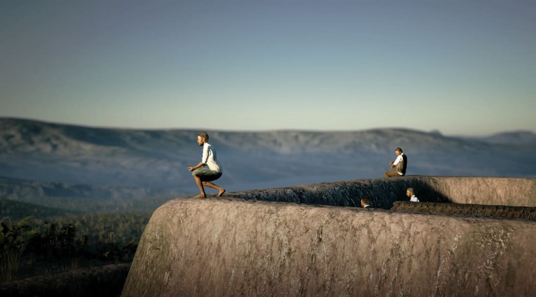 A reconstruction of what Rangiriri pā would have looked like