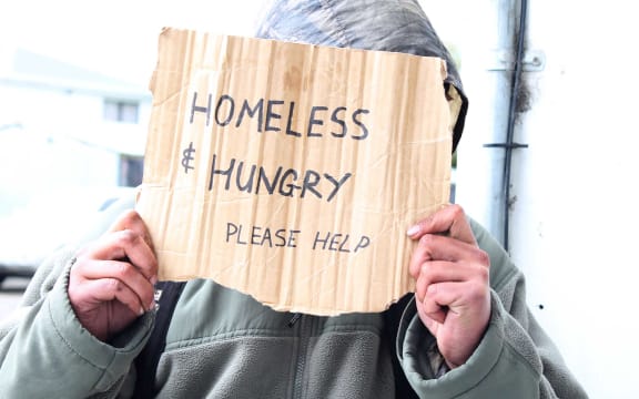 Jackson asking for help in central Christchurch.
