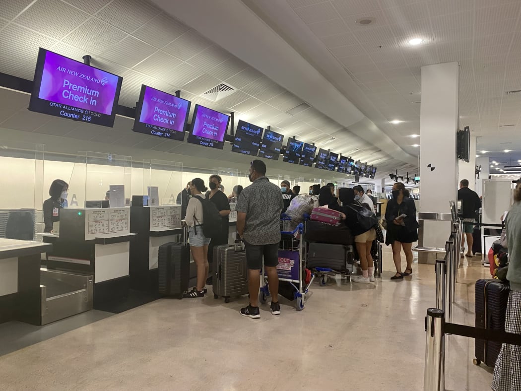Passengers head off to the Cook islands after the travel bubble reopened.