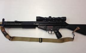 The BB gun seized by police during the AOS callout in Hamilton.
