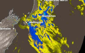 Heavy rain in Wellington.