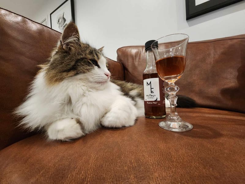 Muttley's Estate is a range of non-alcoholic catnip wines for pets.