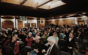 A photo posted to Twitter by the Green Party shows last night's meeting in Wellington.