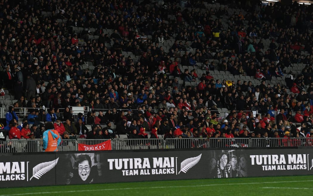 The crowd at Eden Park, before the All Black game against Samoa.
