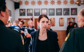 Jacinda Ardern meets first responders in Whakatāne.
