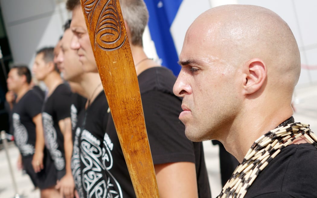 The Maori culture group performed with their shirts on to adhere to local customs.