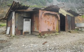 An abandoned building at Panguna mine site in Bougainville