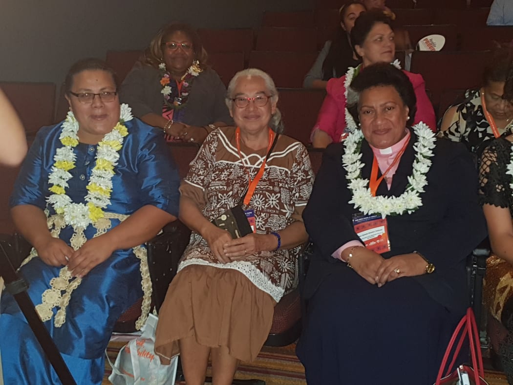 From left, Academics Dr Ana Koloto and Dr Konai Helu Thaman and Rev Setaita Veikune of the Methodist Church in NZ.