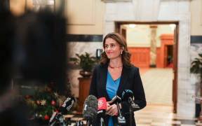 Nicola Willis speaks to media on GDP increase