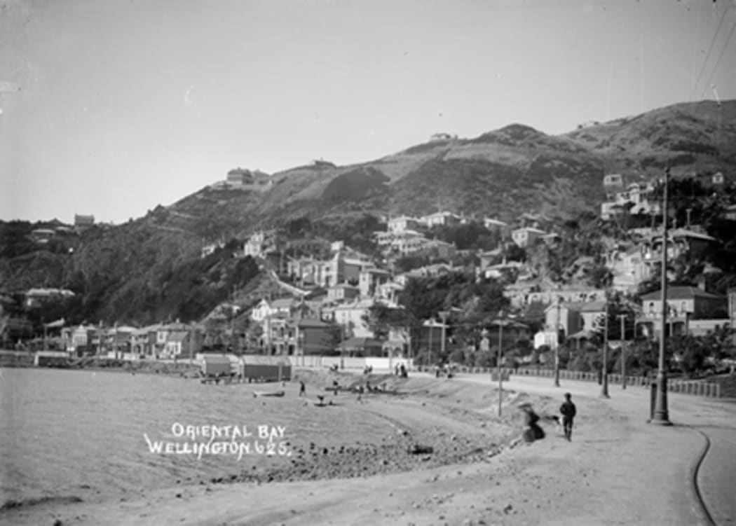Wellington's Oriental Bay in 1906, before a major earthquake raised the beach around the bay.