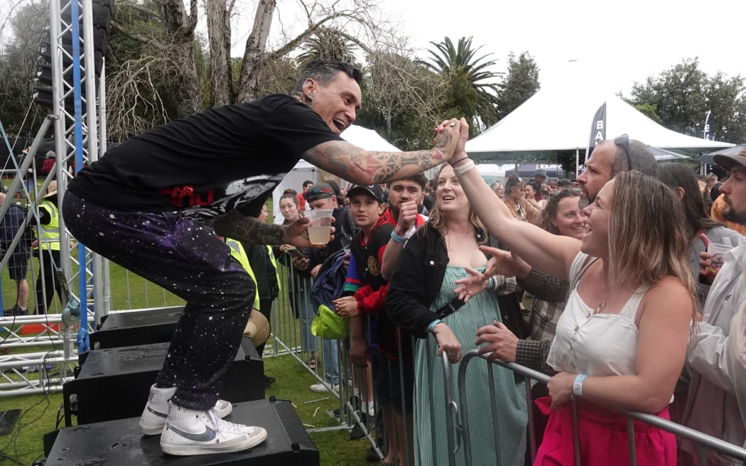 Headline act Tiki Taane greets fans after the It! Bay of Islands Food and Wine Festival show in Paihia on Saturday, 7 October, 2023.