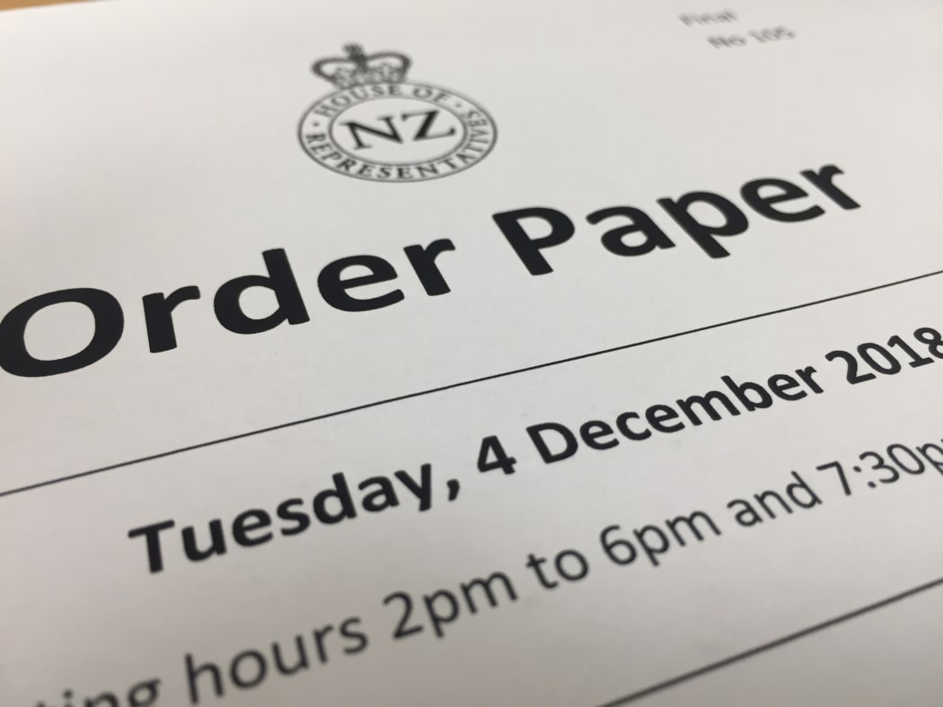 Order Paper Tuesday 4 December