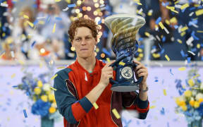 Jannik Sinner of Italy after winning the Cincinnati Open men's singles final.