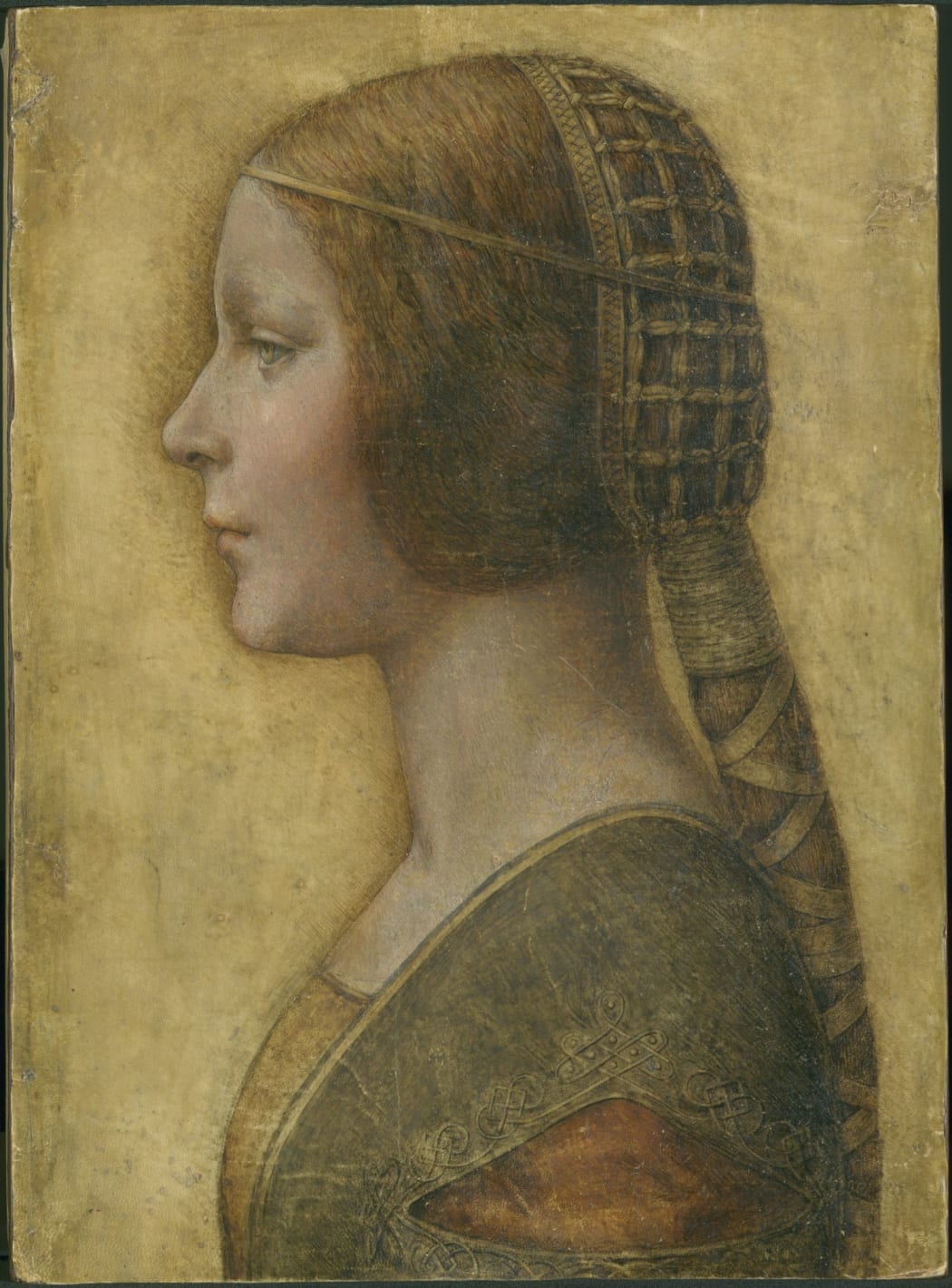 La Bella Principessa, a chalk and ink profile portrait,  purportedly by Leonardo da Vinci