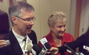 David Parker and Annette King on their way into caucus.