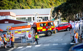 Fire and Emergency at the scene of a suspected electrical fire at the back of a meat works building in Ngauranga Gorge in Wellington.