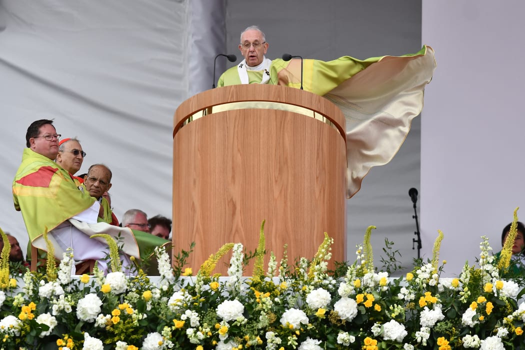 Pope Francis leads the Holy Mass at Phoenix Park in Dublin on August 26.