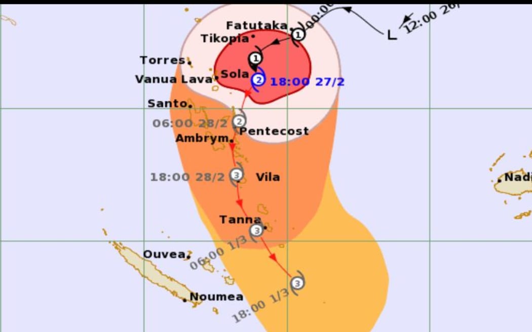 Tracking map for tropical cyclone Judy